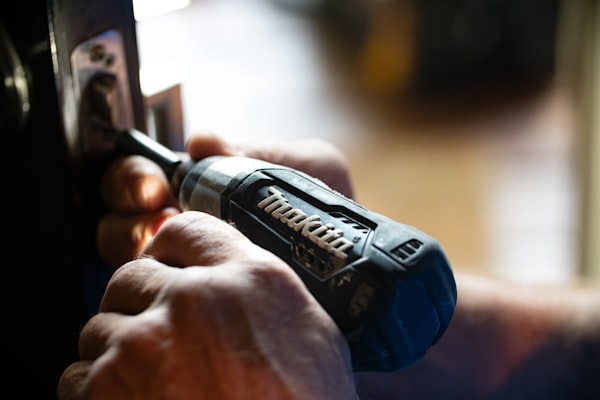 Professional technician performing residential home repair work